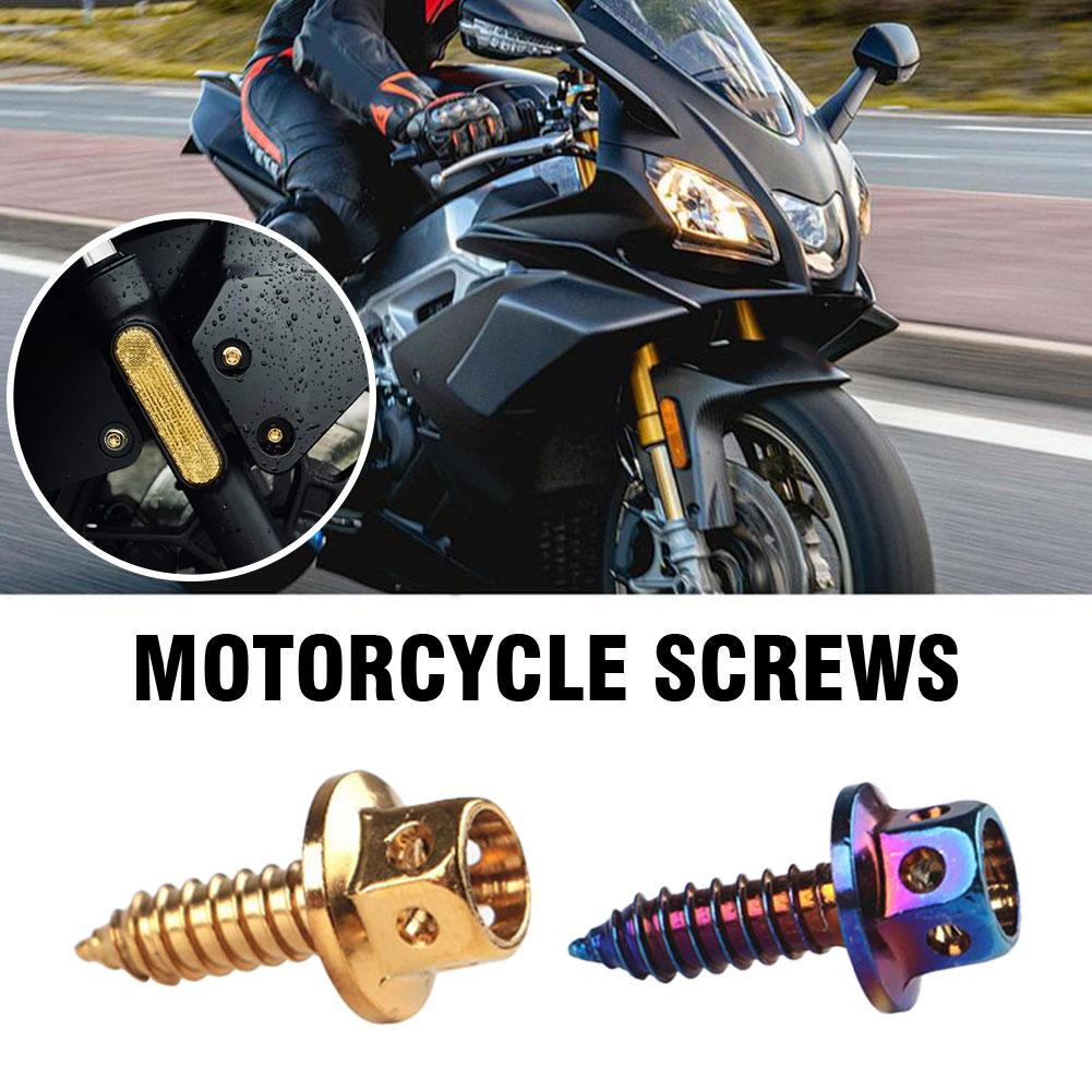 Motorcycle Screws Electroplated Hollow Hexagonal Self-Tapping Modification Bike Fasteners Rearview Heightening Mirror Acces I0C7