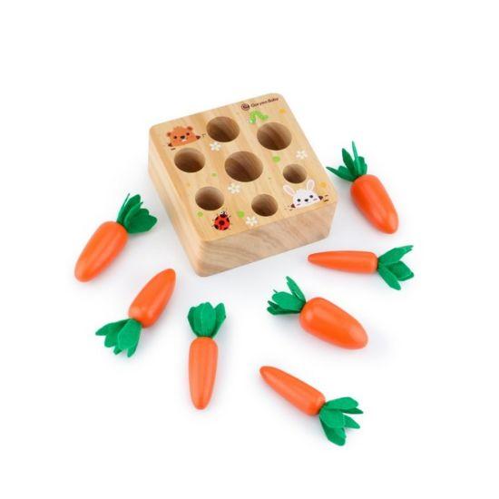 Wooden Carrot Harvest Game - Fine Motor Skills Educational Toy