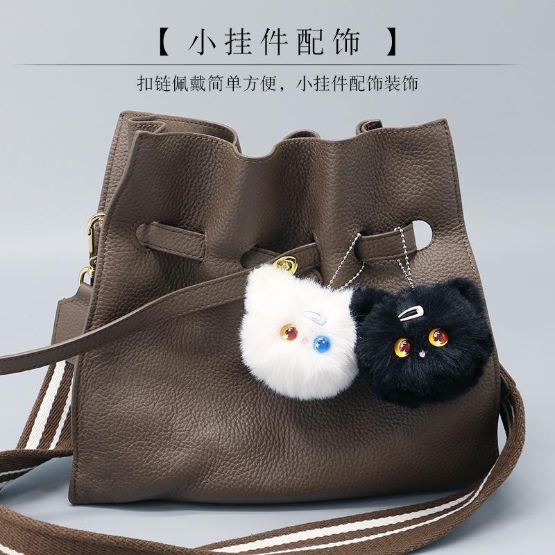 Plush cat ball hand-made small pendant cute small accessories girl heart schoolbag doll pendant keychain trinkets