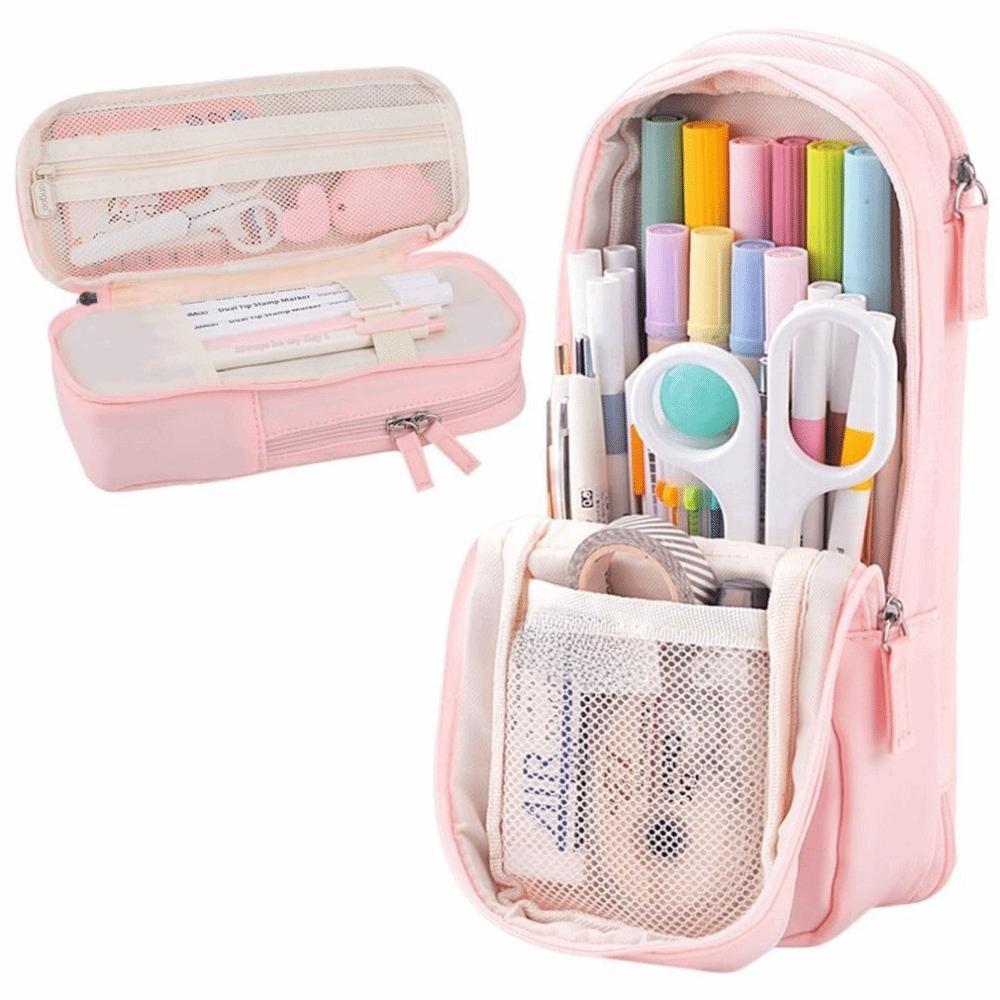 Large-capacity Folding Pencil Case Double-layer Student Stationary Boxes School/Office