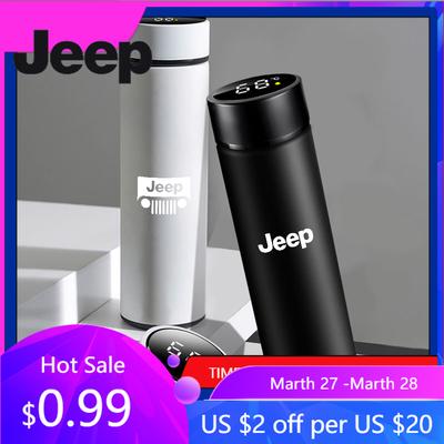 For Jeep Auto Logo Thermo Mug Double Stainless Steel Leak_Proof Car Thermos Cup For Jeep Grand Cherokee Wrangler Renegaed Com