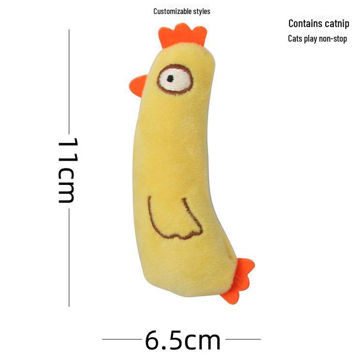 New Catnip Plush Toy: Cat Grass-Infused, Bite & Scratch Resistant, Self-Entertaining Doll for Cats