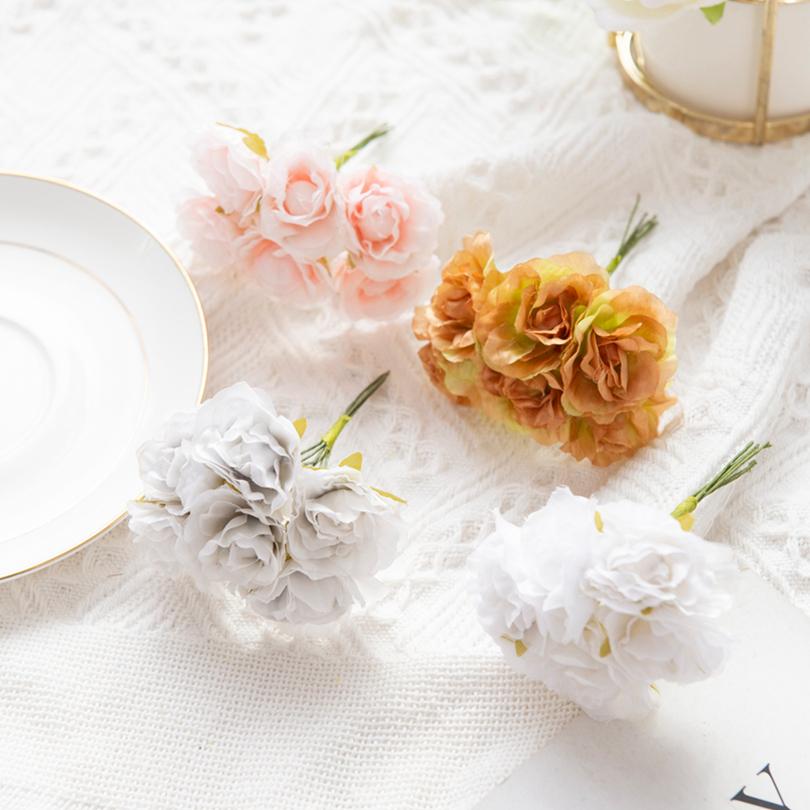 1/3 Piezas Flores Artificiales Ramos de Rosas Corona Decorativa de Boda Manualidades Navideñas Jarrón Diy Habitación del Hogar Jardín Caja de Caramelos Álbum de Recortes