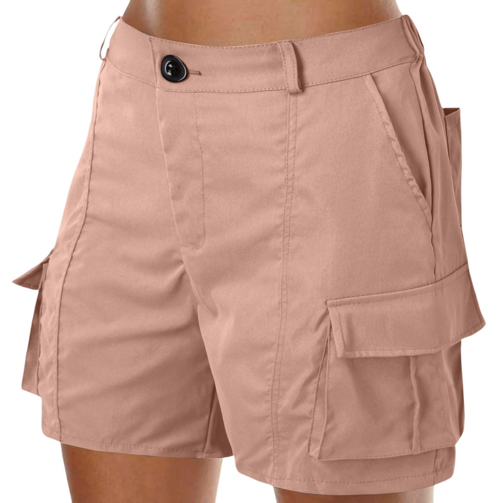 

Женские повседневные однотонные шорты с высокой талией и эластичным поясом XL розовый