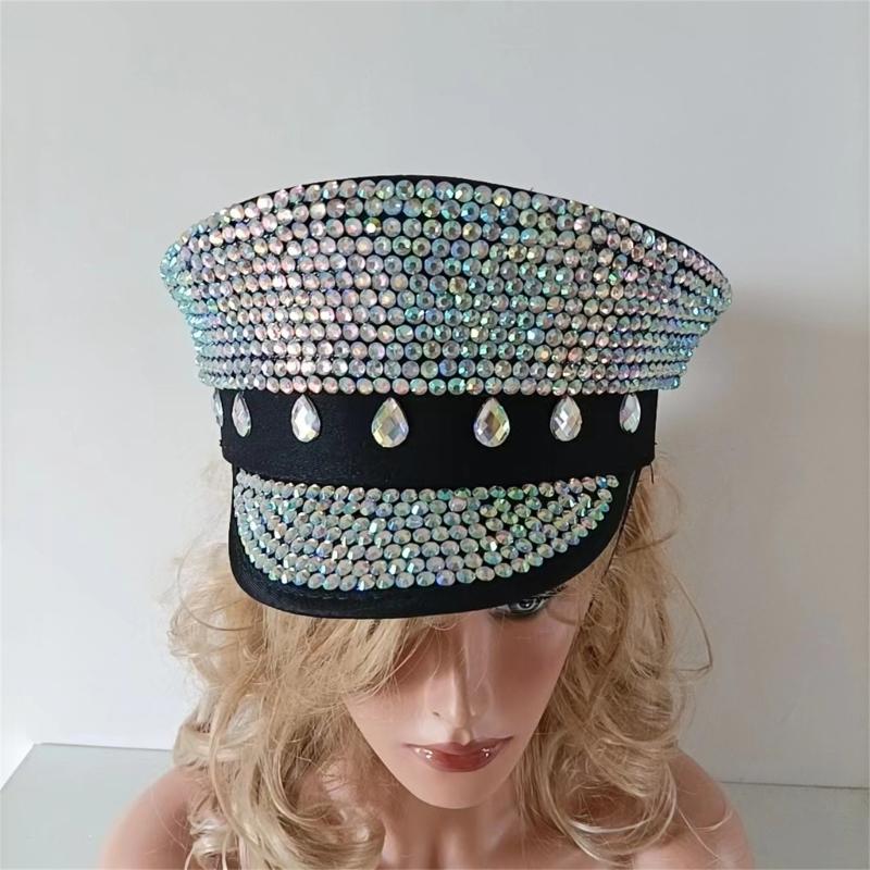 Bridal Hat Captain Hat with Crystals Sailor Hat for Wedding Girl Officer Hat for Wedding Bachelorette Party
