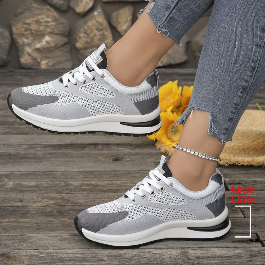 Breathable Mesh Sneakers for Women Spring Autumn Comfortable Lightweight Running Sports Shoes Woman Lace-Up Platform Female
