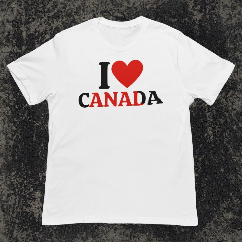 I Love Canadian Tshirt Patriotic Tshirt Unisex Summer Pure Cotton Adult Casual Fashion Tshirt