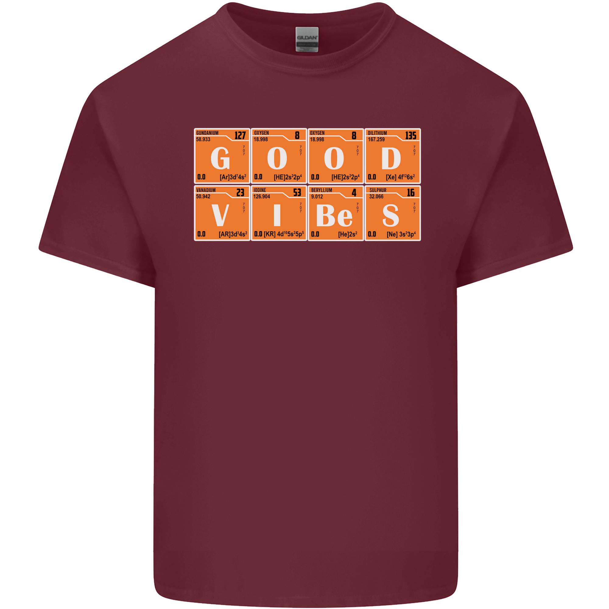Good Vibes Periodic Table Chemistry Funny Unisexs Light Cotton TShirt S