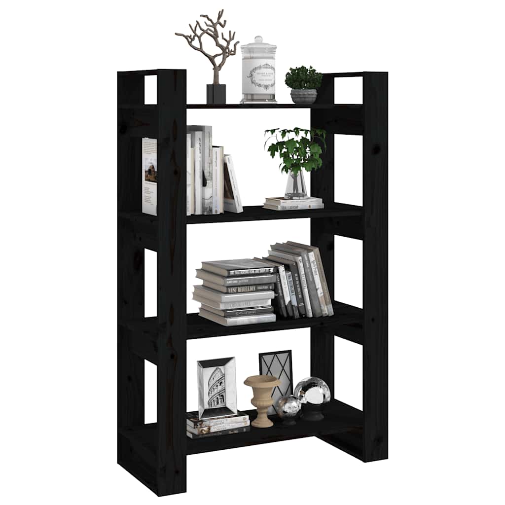 Vidaxl Bookshelf/Room Divider, Black, 80X35X125 Cm, Pine