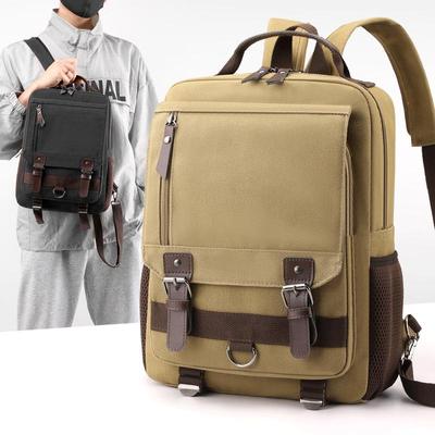 Zaino in tela casual retrò: Grande Capacità, Colore Solido, Zaino Scolastico Stile Giapponese per Studenti delle Medie