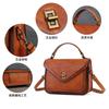 2025 Vintage Cowhide Leather Tote Bags Lady Square Top Handle Bag High Quality Designer Messenger Bag Shoulder Crossbody Bag