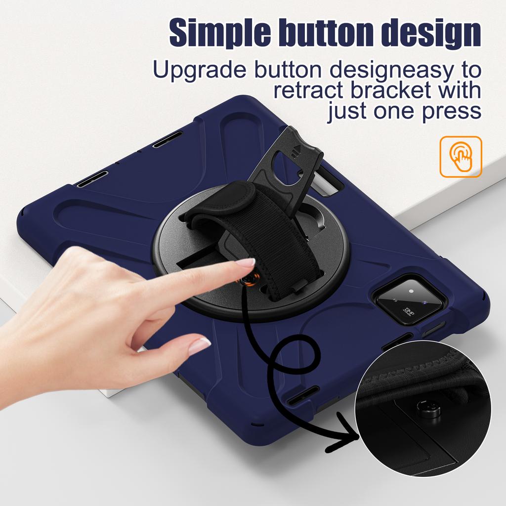 For Xiaomi Pad 8 Pro/Pad 8/Pad 7 Pro/Pad 7 Kickstand Case TPU PC Silicone Tablet Cover with Shoulder Strap