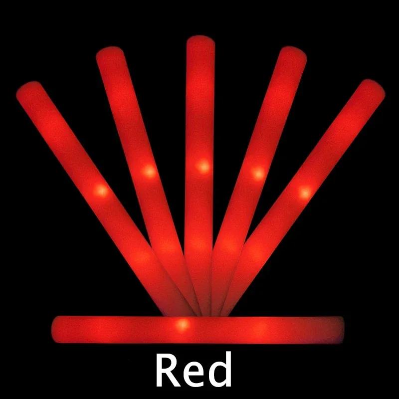 30 Pcs LED Glow Foam Sticks Colorful RGB Cheer Tubes Light Up Party Favors For Christmas Birthday Wedding Decorations 10PCS