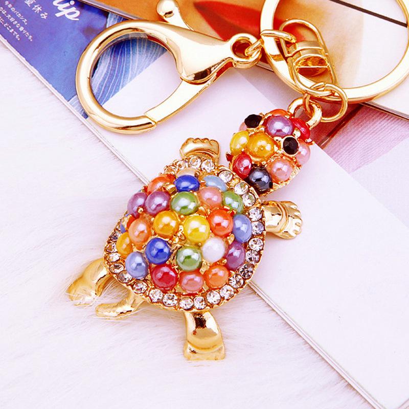 Rhinestone Bee Wing Keychain for Women Men Metal Gold Color Insect Animal Pendant Key Rings Jewelry porte clefs