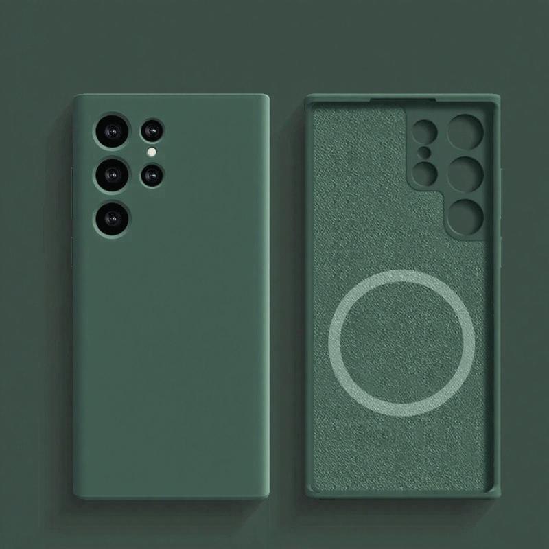 Liquid Silicone Magnetic Case For Magsafe For Samsung Galaxy S25 S24 S23 Ultra Plus Wireless Charging Back Cover Acssories