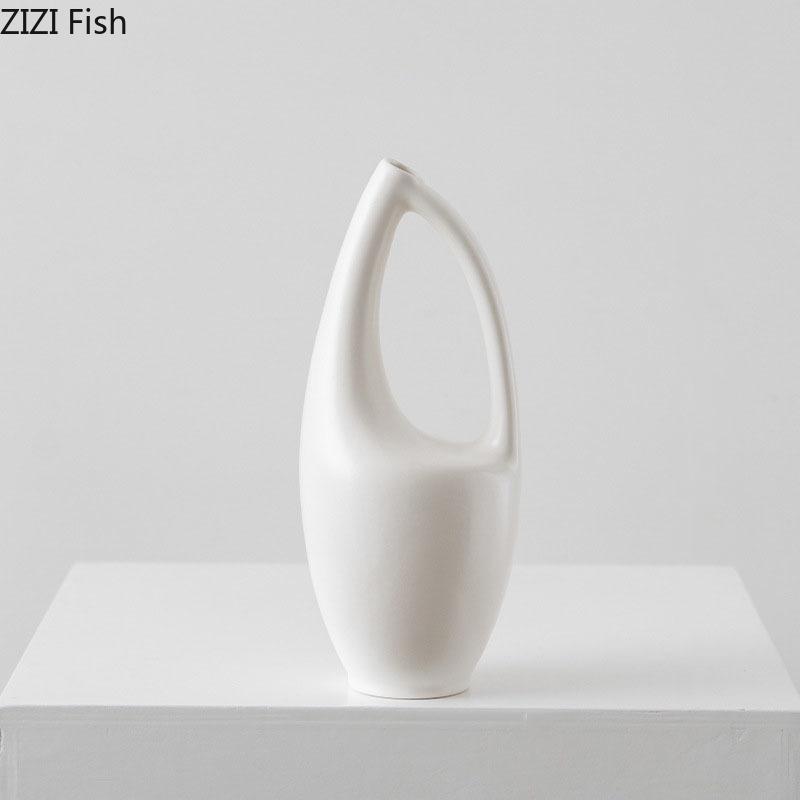 Minimalist Hollow Ceramic Vase Black/white Plant Pots Table Decoration Flowers Arrangement Flower Vase Room Aesthetic Decor
