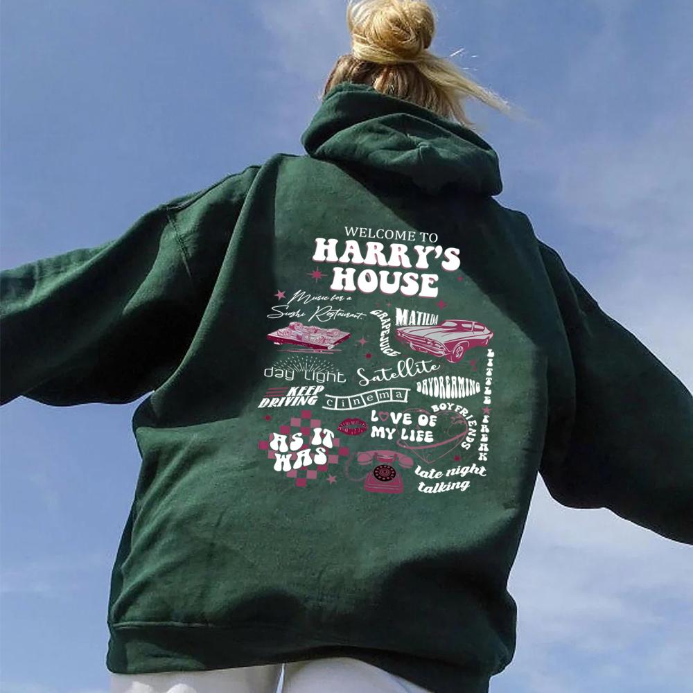 Welcome To Harry's House Hoodie HS Love on Tour Hooded Sweatshrit Women Y2K Aesthetic Pullover TPWK Kawaii Aesthetic Hoodies