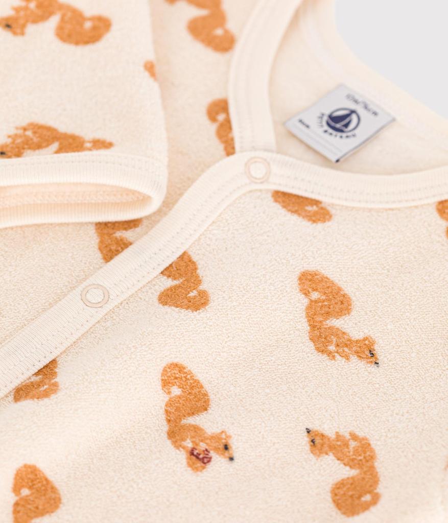 Footless Romper A0B5H Milky 3 Months 60cm [Petit Bateau] White/Multicolor