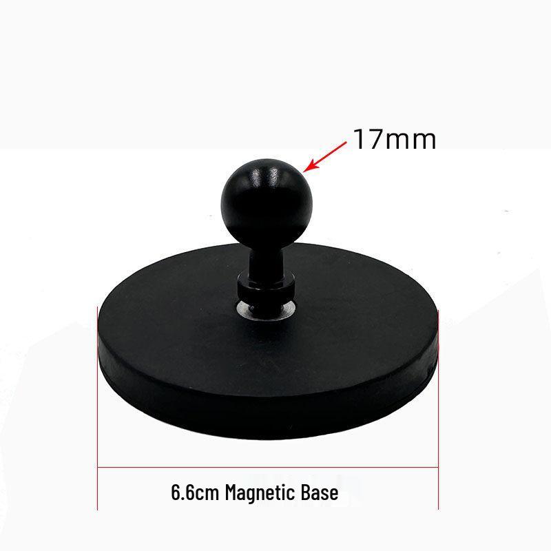 17mm Ball Head Magnetic Phone Holder with Aluminum Rod and Suction Cup Mount for Car