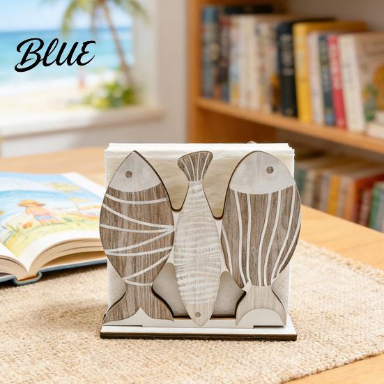 Solid Wood Paper Style Dispenser Wooden Holder Napkin Towel Rack Vertical Ocean Square And Holder Ordered Storage for Kitchen