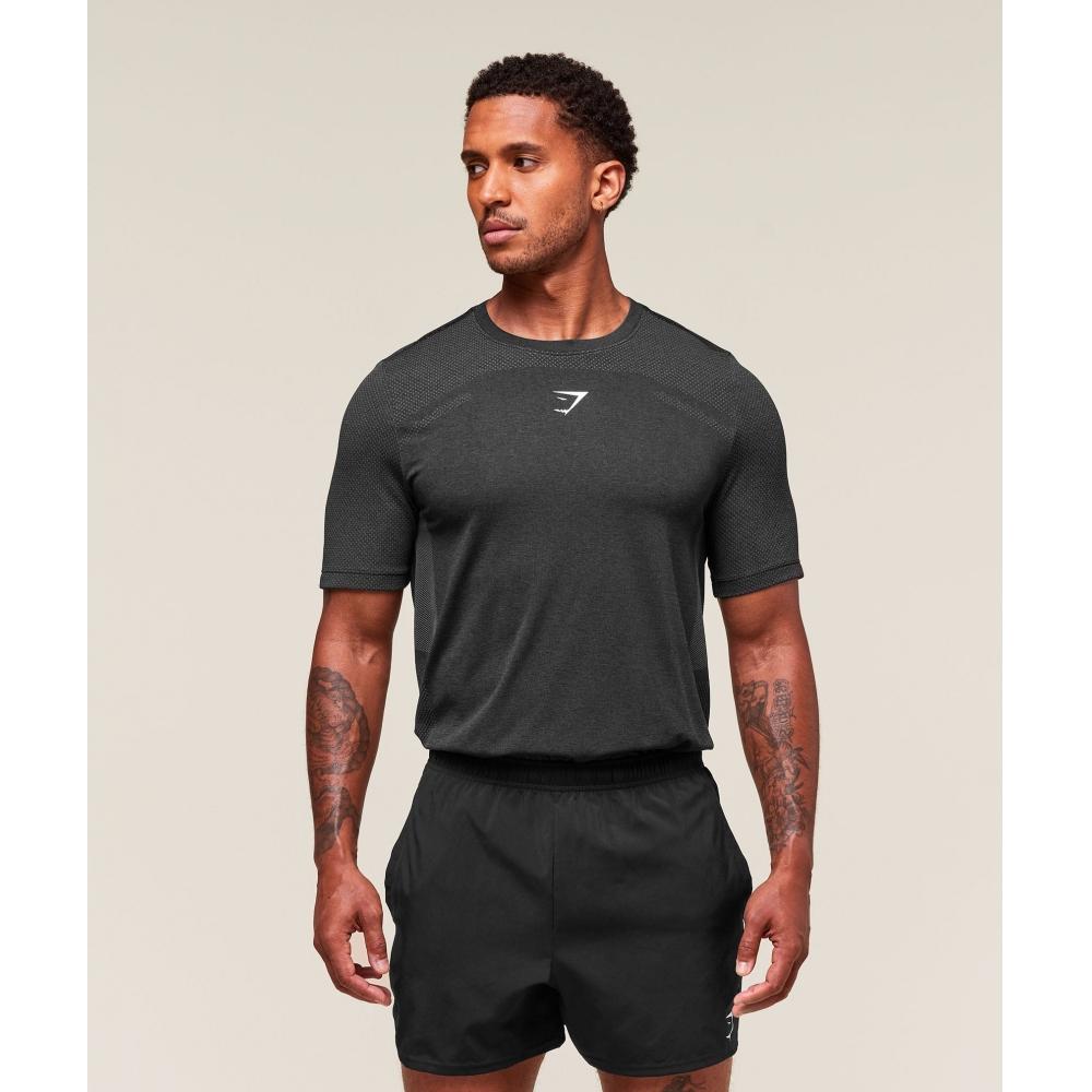 Gymshark LighTweighT Seamless T shirT Black silhoueTTe Grey A2c7m Bbmw