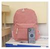 Cross-Border Large Capacity Corduroy Backpack: Versatile, Portable Student Bag for College Style & High School. Lightweight Double-Shoulder Design.