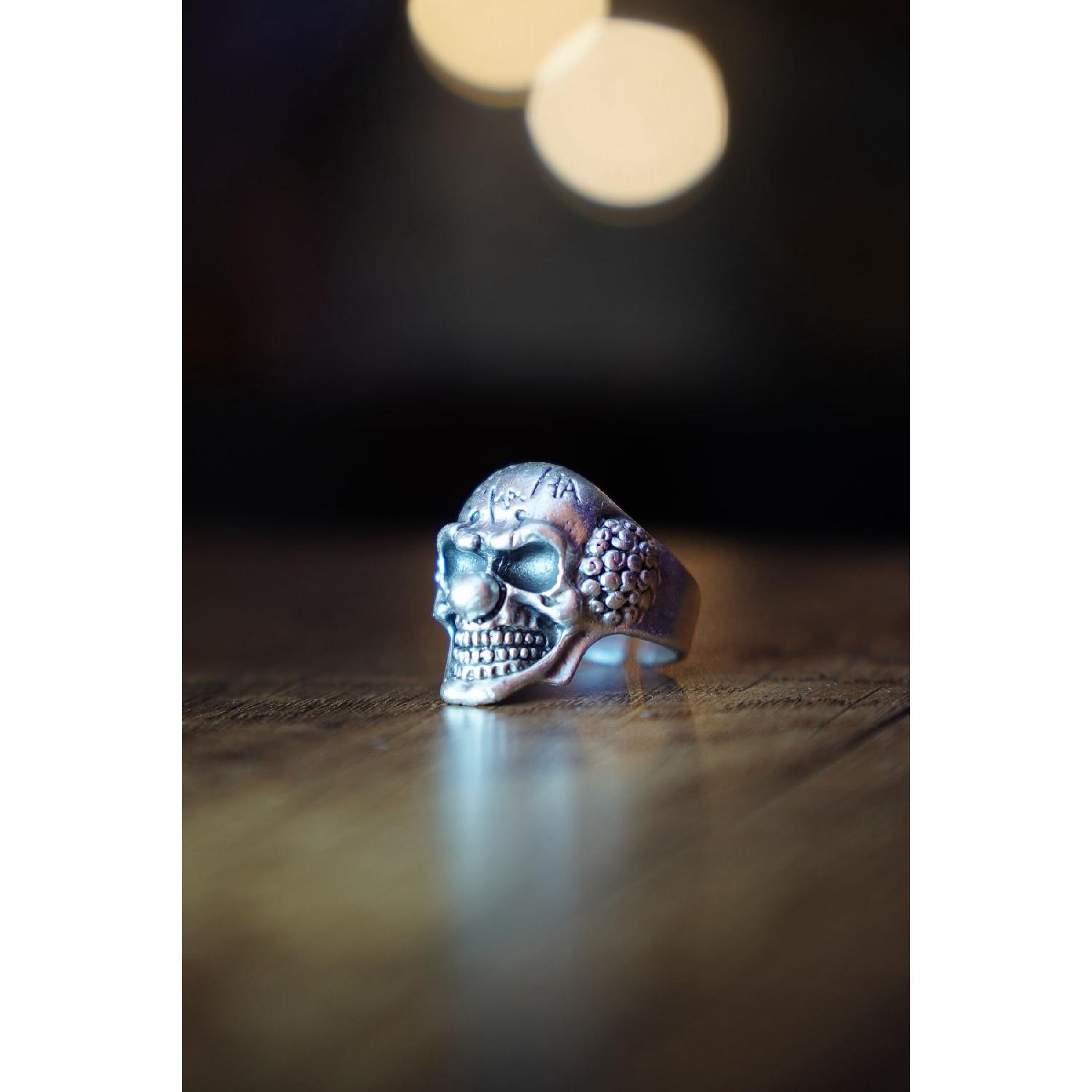 

Кольцо с черепом клоуна, регулируемое старинное посеребренное мужское кольцо Standart
