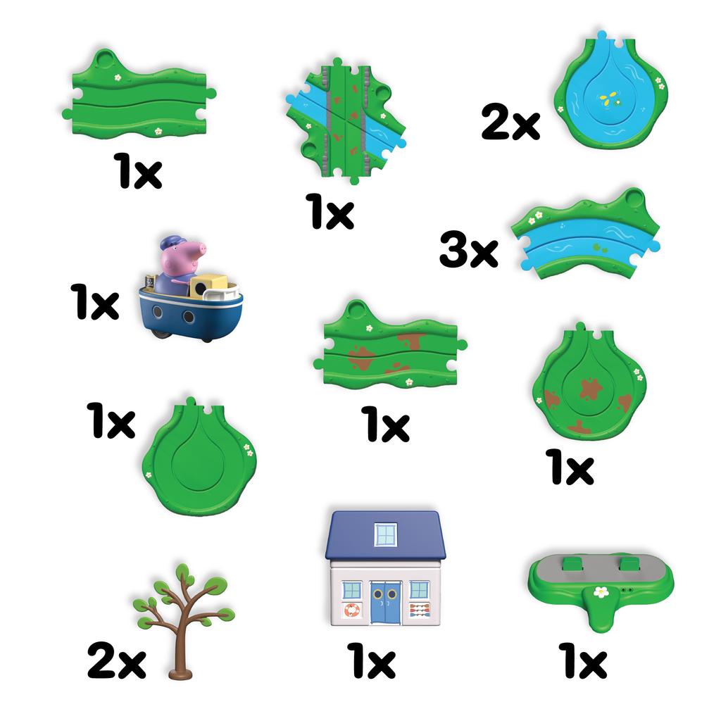 Peppa Pig stazione dei barchette - set di giocattoli con personaggi