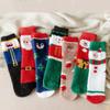 Fashion Design Korean Style Duck Deer Coral Fleece Socks Christmas Hosiery Women Socks Floor Socks