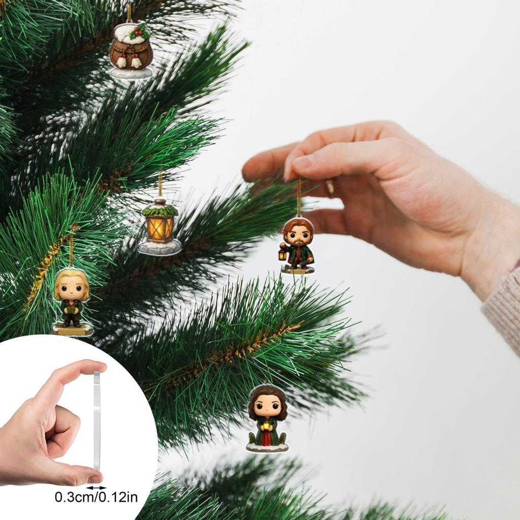 2D Flat Acrylic Mystery Box 24pcs Pendant With Airplane Box Funny Christmas Countdown Calendar