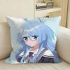 Shiunji Family Anime Seiha Shiunji Square Sofa Pillow Cover Solid Color Living Room Home Decor Cushion Case