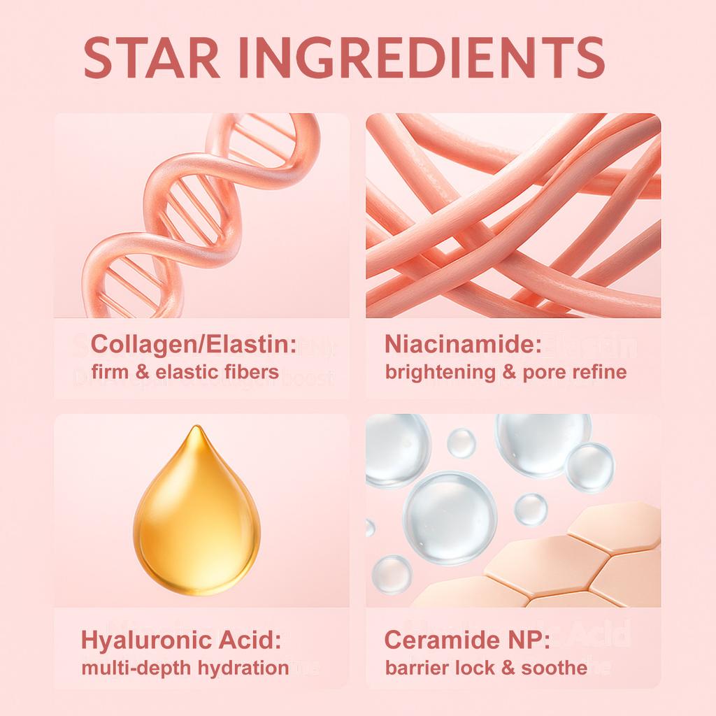 PDRN Kollagen Gelee Creme 50ml Feuchtigkeitsspendende Anti-Falten Straffende Reparatur Nachtcreme