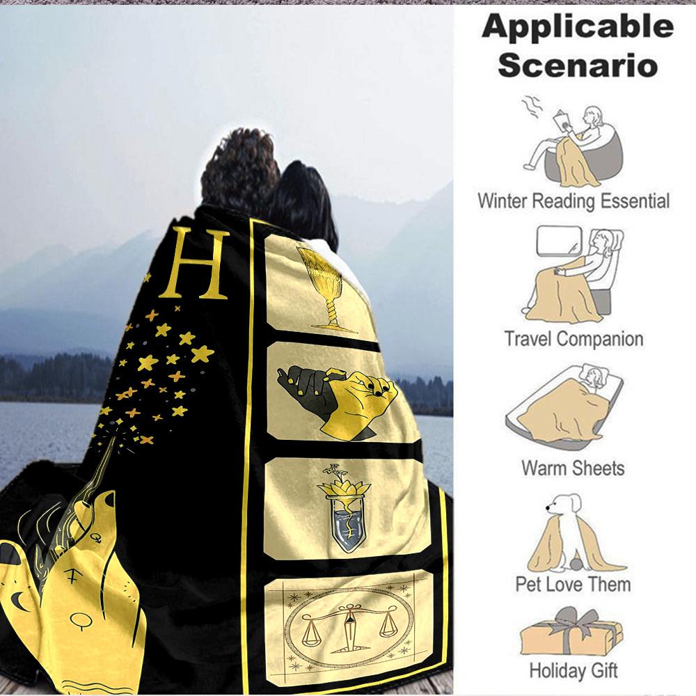 1pc Harry Potter Flannel Throw Blanket - HD Printed Lightweight Soft Warm All-Season Blanket for Sofa, Bed, Travel, Camping 054