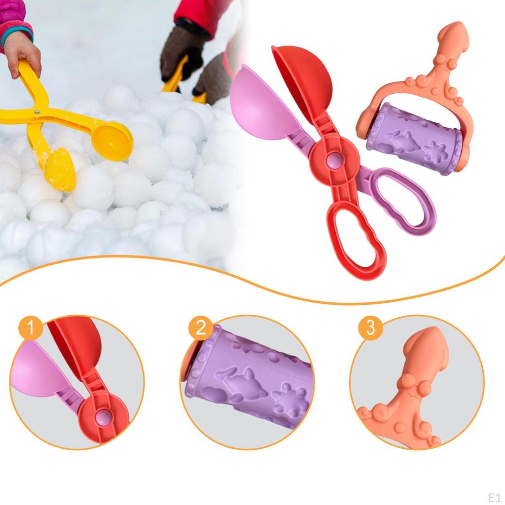 Snowball Clip Fight Game with Sand Roller Cartoon Portable Easy To Grip Making Tool for