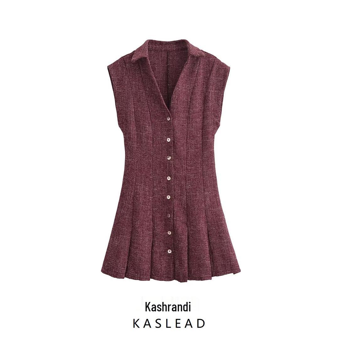 

2025 Spring Women s European & American Style 3D Lapel Short Sleeve Mini Dress M красный