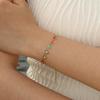 Trendy Bohemia Colourful Drip Glue Beads Chain Bracelet for Women Stainless Steel Beads Bracelet Girl Gift,Heart-shaped Chain
