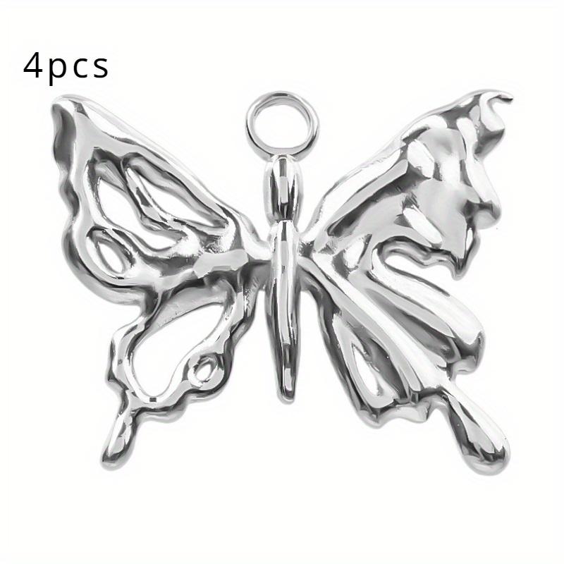 4pcs Stainless Steel Sweet Butterfly Accessories DIY Handmade Jewelry Necklace Butterfly Decoration Accessories