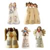 Resin Desktop Figurine Little Angel Girl/Sisterhood/Friendship Statue for Shelf Home Office Desk Car Decor