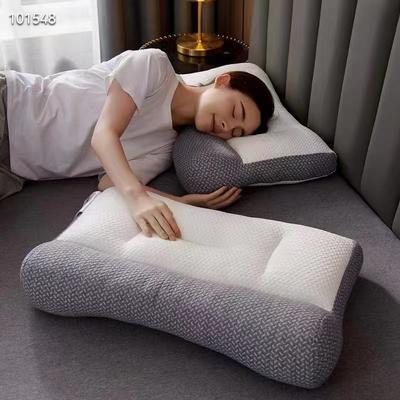 Oreiller tricoté anti-traction en velours et plumes, coussin de massage pour la nuque