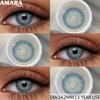 AMARA Brown Color Contacts for Eyes Makeup Eyes Lenses Gray Pupils Blue Eyes Contacts Colorful Makeup Black Lens for Party