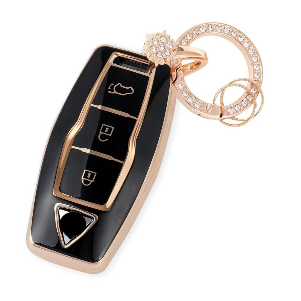 Nacalikeey Cute Key Case, Snow Key Holder, Key Case, Sparkle, Key Cover, Gorgeous Style, Black