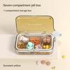 Untior Pill Box Portable Dispenser on-The-Go Calcium Tablet Medication Dispenser Seven Days Large Capacity Sealed Pill Cases