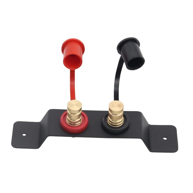 Battery Jump Post Starter Remote Battery Terminals Relocation Kit with Mounting Bracket Waterproof Cover for Lawn Mower