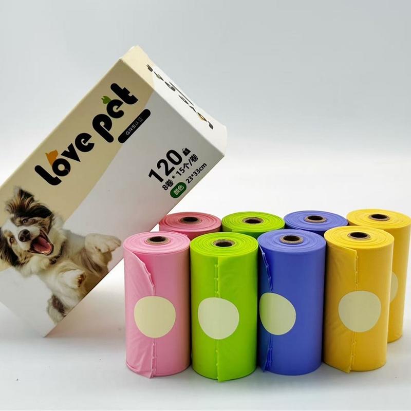 Isolate Odors GRS Recycled Materials Biodegradable Dog Poop Bags Multiple Stylish Colors Eco-Friendly Dog Waste Bags for Walking