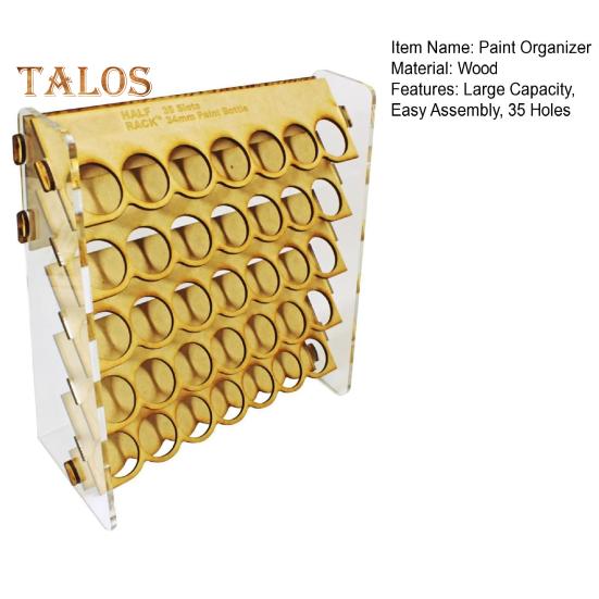 Artists For 34mm Paint Organizer Round Pigment Bottle Storage Rack 35 Holes Easy Assembly Stable Paint Station Holder Caddy Stand With Handle