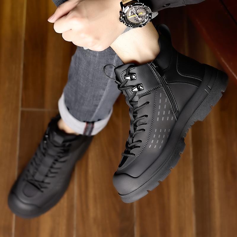 Fashion Winter Men Ankle Boots Autumn High Quality Sneaker Leather Comfortable Desert Boots Brand Men Work Shoes Stylish Men Snow Boots
