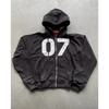 Streetwear Y2K Casual Zipper Cardigan Fashion Digital Print Hooded