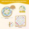 4pcs DIY Glass Mosaic Tiles for Crafts, Mixed Color Mosaic Kits with Wooden Coaster for Adults, Mosaic Crafts Materials