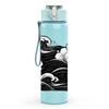 1PC Black White Ocean Wave Art Print 750ml Color Plastic Sports Water Bottle Leakproof Flip Straw Lid Suitable for Sports Office Home Use