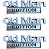 Old Man Edition Car Emblem,3D Metal Car Emblems And Badges,Rear Tailgate Bumper Or Truck SUV Waterproof & Rustproof Decal Nameplate Sticker(Chrome &